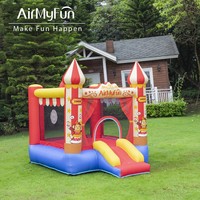 Château gonflable avec toboggan rouge pour enfants, idéal pour les fêtes à domicile et les jeux en extérieur – En stock aux États-Unis