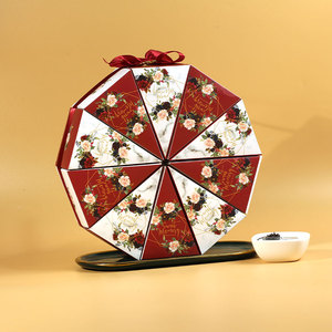 Scatola Regalo Pieghevole in Carta per Caramelle Nuziali con Design Creativo Personalizzato, Scatola Triangolare per Pezzi di <span class=keywords><strong>Torta</strong></span> - Product Image 4