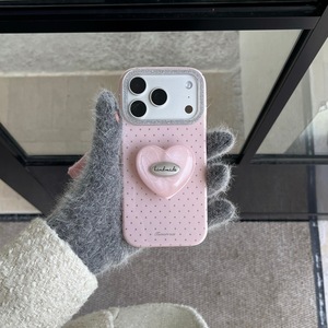 Custodia per telefono XP1346 a pois tinta unita compatibile <span class=keywords><strong>con</strong></span> <span class=keywords><strong>iPhone</strong></span> 17/16 PRO MAX, cover protettiva <span class=keywords><strong>con</strong></span> supporto a cuore per 15/14 - Product Image 5