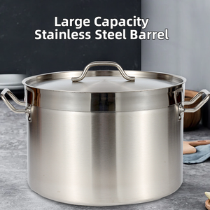 Wholesale Customized Thickened Stainless Steel Soup Tureen With Lid Hotel Kitchen Commercial Composite Bottom Bucket Pot - Product Image 2