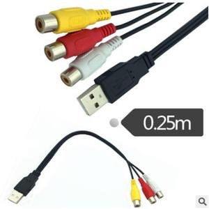 สาย USB เป็น 3Rca Av สายสัญญาณเสียง แกนทองแดง ชายต่อหญิง ใช้สำหรับโฮมเธียเตอร์ - Product Image 2