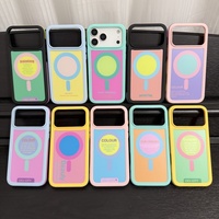 Coque Magnétique Créative et Tendance Effet Couleurs Contrastées pour iPhone 17 Pro Max 16 15 14 Pro Max 13 – Housse Antichoc Colorée