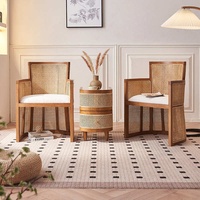 Fauteuil simple en bois massif de style nordique avec accoudoirs, mobilier doux pour salon, chaise longue moderne en rotin pour la maison, idéal pour la détente