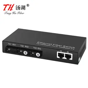 10/100mbps 3 Fiber 2 RJ45 Ethernet Media Converter SC Ports Single Mode Fiber Transceiver Telecom Equipment Netlink