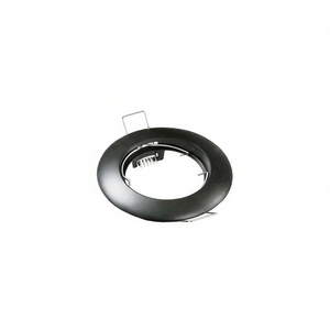 Gu10 Recessed Spotlight Holder 80mm Black With Spring <b>Clips</b> For Ceiling Installation - Product Image 3
