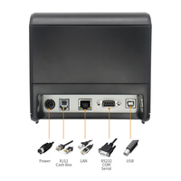 Imprimante thermique haute vitesse 80 mm, Bluetooth, LAN, USB, imprimante de tickets, de factures, de codes-barres, de reçus pour restaurant, cuisine