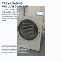 Lyophilisateur commercial pour aliments pour animaux SJ-30H, capacité de 30-45 kg par lot, avec PLC et moteur, pour viande crue, friandises, aliments pour chiens et chats, et protéines en poudre
