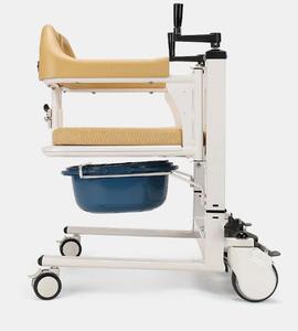 Chaise fendue élévatrice manuelle pour les patients âgés Équipement de sécurité de salle de bain-Chaise roulante avec fonctions de transfert des patients - Product Image 1