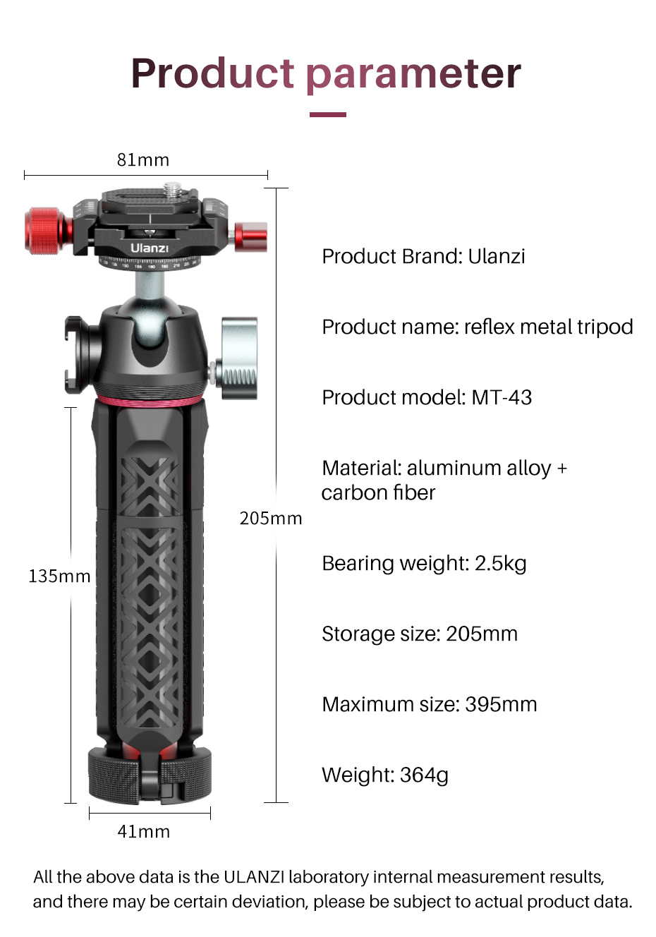 ULANZI MT-43 Reflex Multi-functional Mini Tripod for Camera Canon Sony, Portable Metal Desktop Tripod With Cold Shoe Expansion