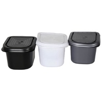 Barquettes à glace en plastique écologiques conformes aux normes EN, 2,5 litres, avec couvercles, grises, contenants à glace de luxe personnalisés, vente en gros