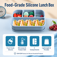 Boîte à bento en silicone de qualité alimentaire YMS, sans BPA, réutilisable, pour les enfants à l'école, personnalisable