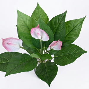 Plante artificielle de lys de la paix, plante en pot décorative d'intérieur, plante verte haut de gamme pour la maison, le bureau, le hall d'hôtel, les événements - Product Image 5