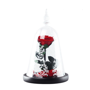 TC vendita calda conservato rosa In vetro cupola di bellezza <span class=keywords><strong>e</strong></span> la bestia decorazione per la casa durevole scatola regalo rosa di san valentino regalo per lei - Product Image 6