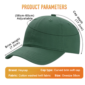 Cappellino da Baseball alla Moda con Visiera Curva, Morbido, in Cotone, Sportivo, Traspirante, per Esterni, con Ricamo Personalizzato 3D a Rilievo di Precisione - Product Image 3