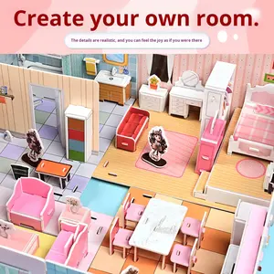 <span class=keywords><strong>Livre</strong></span> de jouets en papier 3D mignon à faire soi-même, scène <span class=keywords><strong>pop</strong></span>-<span class=keywords><strong>up</strong></span>, puzzle artisanal silencieux et épaissi avec mécanisme d'assemblage sans découpe - Product Image 4