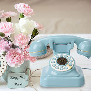 Livre d'or audio et vidéo Fournitures de mariage Livre d'or pour message d'invité Livre d'or pour audio Décor de téléphone antique Téléphone de maison bleu - Product Image 3