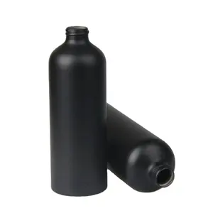 Матовые черные алюминиевые бутылки-распылители 200 мл, алюминиевые бутылки с насосом 300 мл