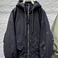 2025 OEM vente en gros personnalisé duvet de canard blanc manteau pour hommes haute touche peinture art style américain vintage veste à capuche
