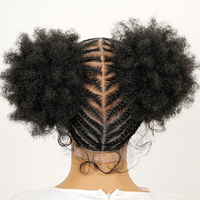 Perruque tressée pour enfants, perruque synthétique à lacets complets, tresses africaines, queue de cheval, dentelle transparente, légère, pour filles