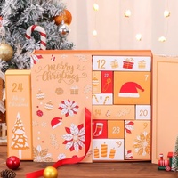Kotak hadiah natal pembukaan ganda 2025 dalam stok kotak kalender kedatangan kosong 24 hari untuk parfum cokelat