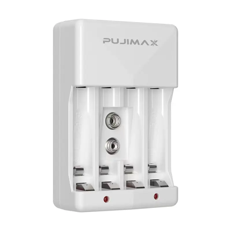 PUJIMAX Original 9v battery charger 4 slots aaa aa rechargeable battery charger adapter 1.2v nimh nicd battery charging tool