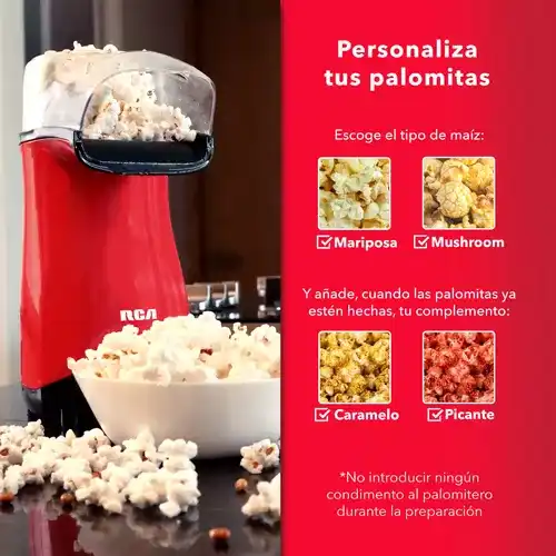 RCA RC-1025 Mini Electric Popcorn Maker Hot Air Household and Car Popcorn Machine with Measuring Plastic Lid