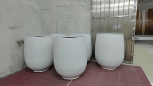 Pots à fleurs ronds et hauts en fibre de verre, jardinières légères en GRP pour l'extérieur, la maison, la pépinière - <span class=keywords><strong>Kit</strong></span> de pots à fleurs - Product Image 6