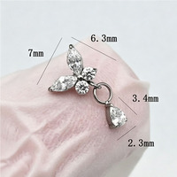 Boucles d'oreilles pendantes fines Freya G23 en titane, style papillon, populaires en Europe et en Amérique, avec zircone, pour filles