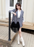 Sac bandoulière de luxe en cuir véritable suédé vintage avec franges et pompons, haute qualité, pour femme, sac à main tendance