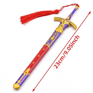 Popular Anime Fates Stay Night Caliburn Saber modelo llavero Metal Katana espada llaveros presione para expulsar espada juguete Cosplay regalo - Product Image 4