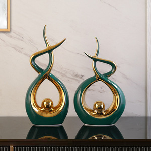 Dropshipping Shopify Modern Luxury Feng Shui Ceramic Vortex Sculpture For Living Room <b>TV</b> Cabinet Office Shelf - Product Image 5