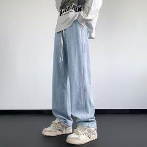 Nuovi <span class=keywords><strong>Jeans</strong></span> Stile Vintage Americano da <span class=keywords><strong>Uomo</strong></span>, Vestibilità Comoda, Gamba Dritta, <span class=keywords><strong>Vita</strong></span> Elastica, Pantaloni Casual di Tendenza a Gamba Larga - Product Image 2