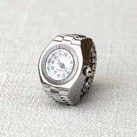 Montre à doigt punk, mini bracelet élastique pour hommes, femmes, étudiants, montre à doigt en alliage, bijoux, horloge rétro, montre à quartz romaine, bague