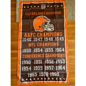 Cleveland Browns Fabrik preis Hochwertiges 100% Polyester Champions Flag 3x5 Ft ODM Banner