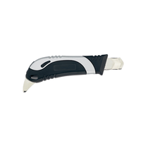 Couteau utilitaire de haute qualité en alliage d'aluminium robuste avec lame de 18 mm, double denture et ouvre-boîte