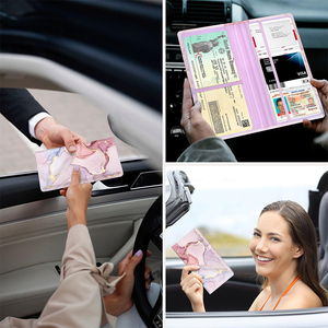 <span class=keywords><strong>Porte</strong></span>-carte manuel d'immatriculation et d'assurance de véhicule en cuir PU personnalisé pour femmes pour <span class=keywords><strong>voiture</strong></span> - Product Image 3