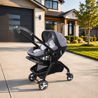 Poussette de voyage 3-en-1 Kidilo en alliage d'aluminium, modèle S366, pour bébés de 0 à 6 mois, pliable, capacité de charge de 15 kg, utilisation intérieure et extérieure