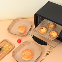 Papier sulfurisé en silicone écologique résistant à la chaleur et à l'huile pour friteuse à air carrée, fabriqué en Chine