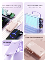 Power Bank Mini 20000mAh PD22.5W Super Fast Charging Terlaris dengan Tempat Kabel Terintegrasi, Charger Portabel iPhone