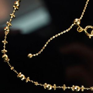 Xinfly Birthday Gift 18K Yellow Gold Jewelry Fairy New Chains Design Charm <b>Bead</b> <b>Necklace</b> for Women - Product Image 1