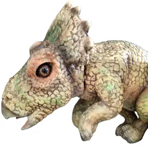 Zigong 사용자 정의 현실적인 Animatronics 아기 손 공룡 손가락 Triceratops 인형