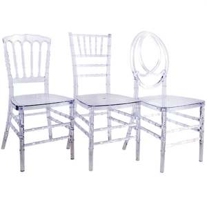 Chaise de mariage Tiffany Chiavari en plastique acrylique transparent durable avec un design contemporain pour usage commercial - Marque Jinyang - Product Image 1