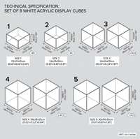 Grands présentoirs cubes en acrylique blanc, supports de buffet, rehausseurs de table pour desserts, fournitures de traiteur, outils de décoration de gâteaux