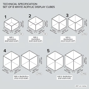 Large Acrylic White Display Box Cube <strong>Riser</strong> Stands Buffet <strong>Table</strong> Food <strong>Risers</strong> for Dessert Catering Supplies Cake Decorating Tools - Product Image 6