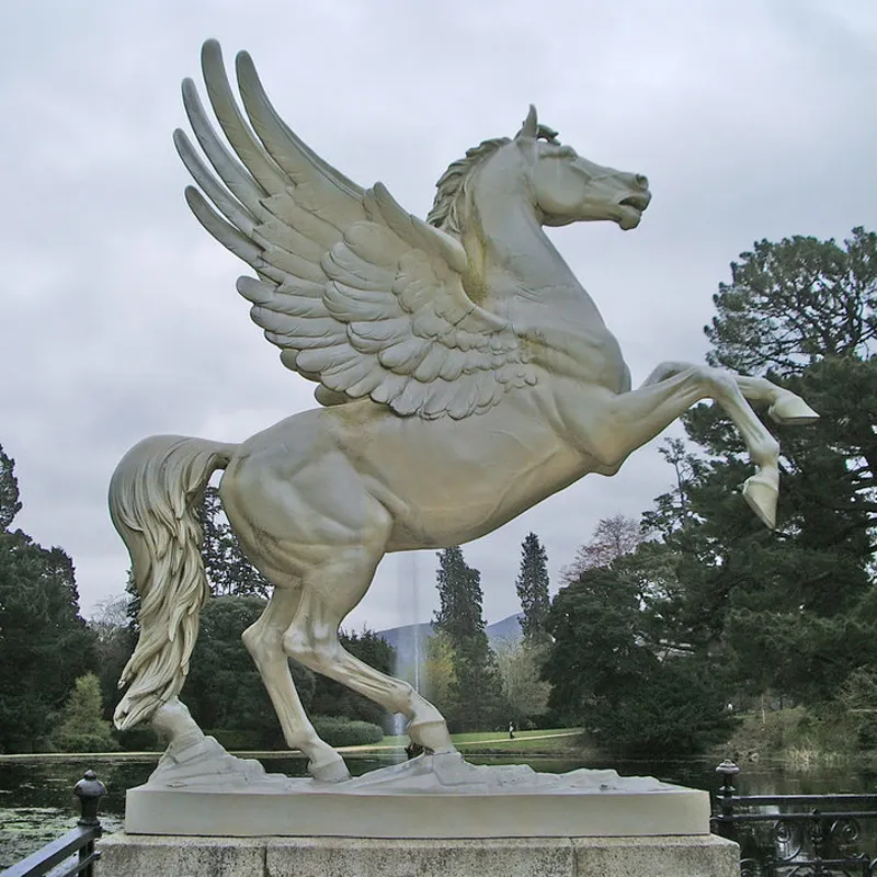 Estatua decorativa de tamaño real para exteriores, escultura de caballo volador de bronce, estatua a la venta