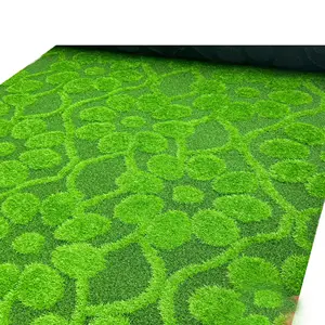 3D grass popular pattern garden outdoor carpet print artificial lawn rectangular patchwork custom LOGO synthetic grass