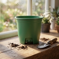 Pots de fleurs en plastique PP en gros avec fond de drainage en maille verte pour succulentes - Jardinières légères et durables pour intérieur/extérieur