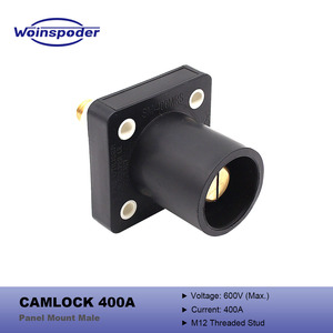 Conector Macho de Montaje en Panel <span class=keywords><strong>Camlock</strong></span> WOINSPODER, Serie <span class=keywords><strong>400</strong></span> <span class=keywords><strong>Amp</strong></span> 600V, 16 M12, Contacto de Latón con Perno Roscado para Distribución de Energía - Product Image 1