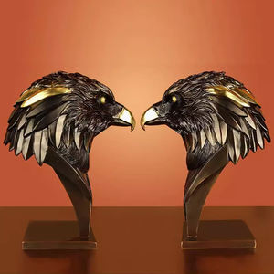 نحت برأس نسر برونزي مخصص شكل حيوان حرفي تمثال نصفي تمثال نصفي رأس نحت طاولة فنية - Product Image 2