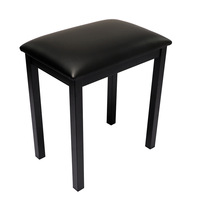 Tabouret duo de banc de piano en cuir PUL noir robuste avec coussin rembourré rangement de musique caché charnière de verrouillage de siège confortable